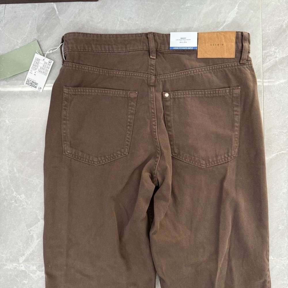 Women’s H&M &Denim Baggy Low Waist Loose Fit Jeans 100% Cotton Size 8 - Picture 10 of 16